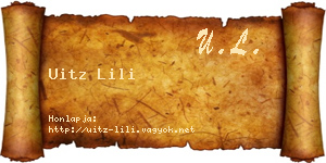 Uitz Lili névjegykártya